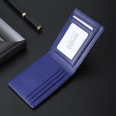 Ultradünne Herrengeldbörse aus echtem Leder mit RFID-Schutz - 6