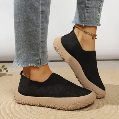 Damen-Freizeitschuhe mit dicker Sohle, leicht, rutschfest