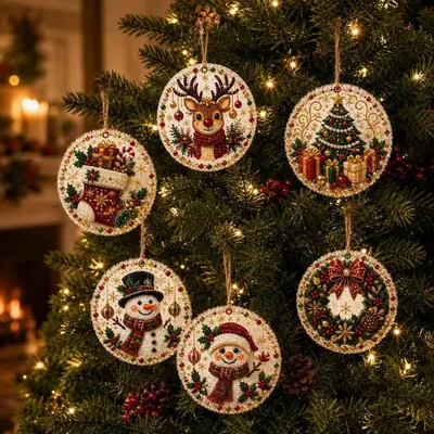 Weihnachts-Diamantbild, handgefertigtes DIY-Hängedekor, Weihnachtsmann und Weihnachtsbaum