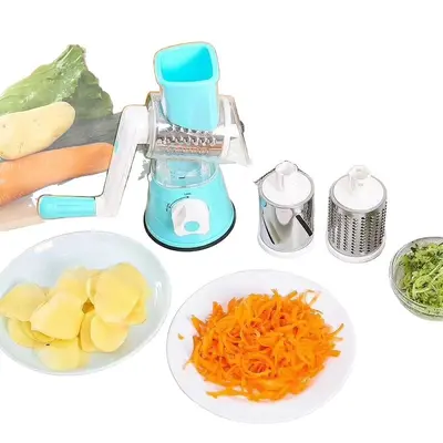Multifunctional rotary vegetable cutter, manual hand crank, detachable