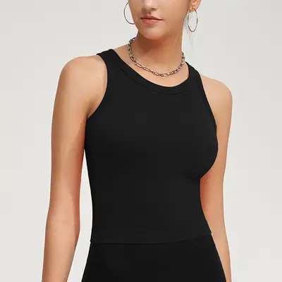 Wharton Women's Summer Yoga Vest, Long Single-Cup, Quick-Drying Sports Vest - 10