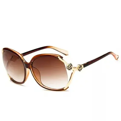 Women's Oversized Sunglasses with Hollow Frame, Classic Trendy Design - 5
