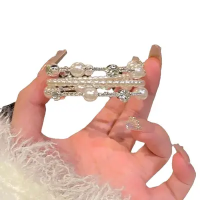 Perlenarmband mit Zirkonia, Prinzessinnen-Stil - 5