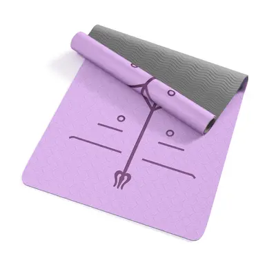 TPE Yoga Mat, 10 mm, Double-Layer, Anti-Slip, Posture Lines - 6