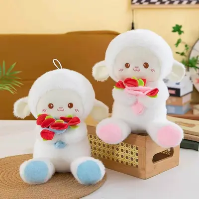 8 inç pençe makinesi peluş oyuncak, sevimli koyun tasarımı