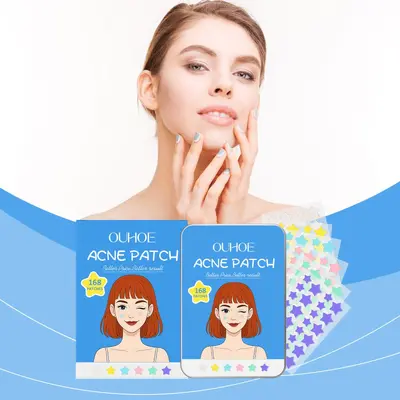 OUHOE Star-Shaped Acne Patches, Gentle Cleansing Daily Facial Pimple Covering Care Patches