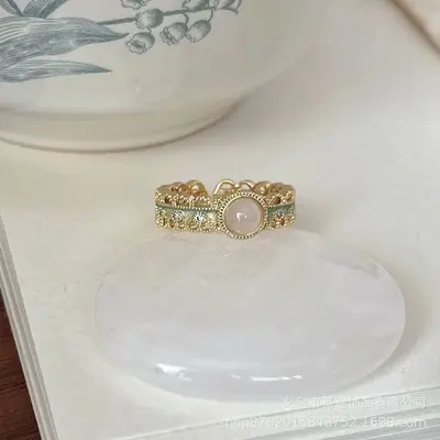 Green series stackable women's ring - 12