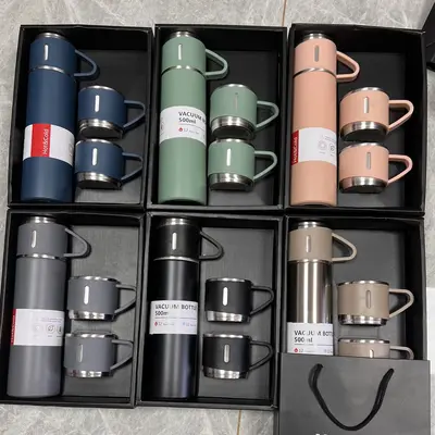 All-Steel Thermos Cup with Lid, Gift Box Set, Leak-Proof - 3