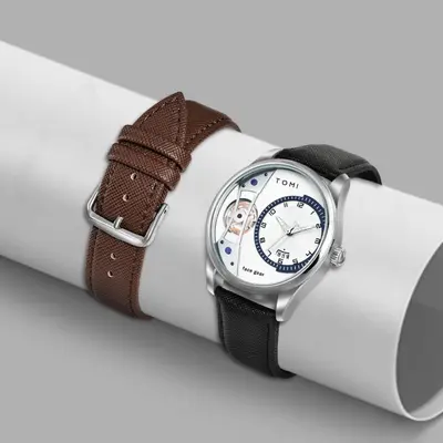 TOMI Watch Non-mechanical Simple Fashion Gift Box Business Men's Watch Manufacturer Drop Shipping Fashion Belt Men's Watch - 4