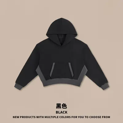 Kadın Renk Bloklu Pamuklu Kapüşonlu Sweatshirt ve Eşofman Takımı, Boxy Kesim - 7
