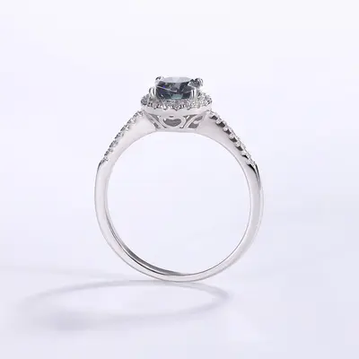 S925 Sterling Silver Moissanite Ring, 1 Carat, Round Cut