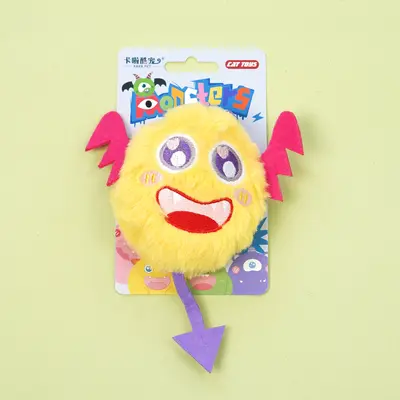 Embroidered Plush Squeaky Cat Teaser Wand, Chew Stick for Kittens - 7