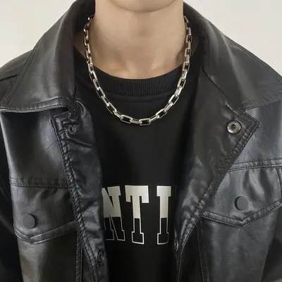Titanstahl Möbius Ring Anhänger Halskette, Herren Hip-Hop Stil - 12
