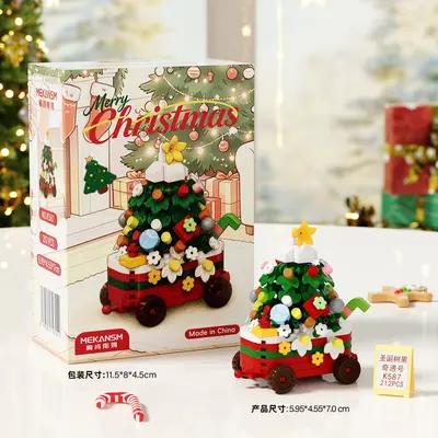 6'sı bir arada Noel temalı yapı blokları, çocuklar için Noel hediyesi - 11