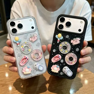 适用苹果18promax手机壳iphone17滴胶夏日游泳圈16pro新款15全包X