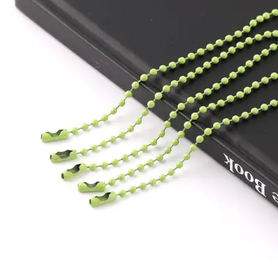 DIY-Schmuck Bunte Perlenkette 10cm, runde Eisenperlen, lackierte Kette - 11