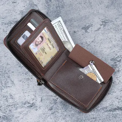Men's Business Wallet, Waterproof, Wear-Resistant, Bifold with Multiple Card Slots - 3
