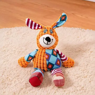 Plush Fox and Elephant Pet Toy with Squeaker for Small Dogs - 8