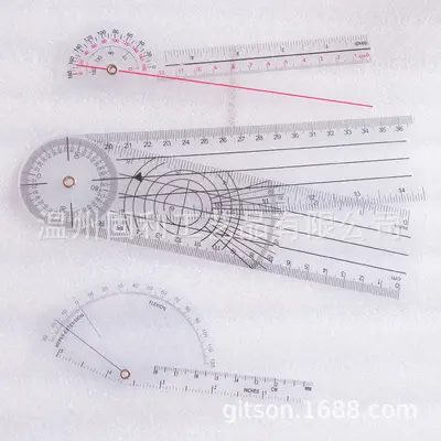 Transparent Orthopedic Angle Ruler Set with 6, 8 and 12 Inch Finger Rulers