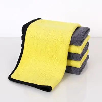Double-Layer Thickened Coral Fleece Cleaning Cloth for Gas Stations, Car Washes and Household Cleaning, Lint-Free, Logo Printing Available, Cross-Border
