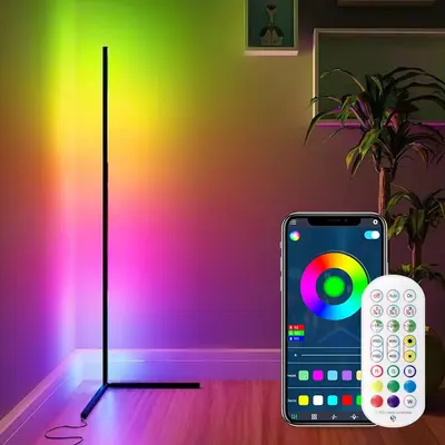 RGBIC Yere Basma Ambiyans Lambası Bluetooth LED Köşe Lambası - 7