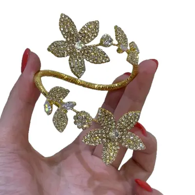Goldenes Luxus-Armband, breites Bohemian-Design