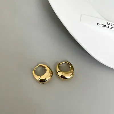 Minimalist water drop earrings S925 silver Korean design