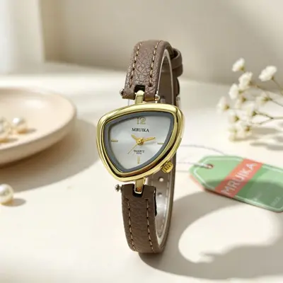 Damen-Quarzuhr mit Dreiecksdesign, elegant - 12