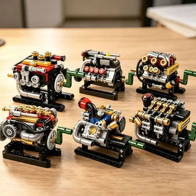 V8-Motor Bausteine Spielzeug, Tisch-Modell Dekofigur