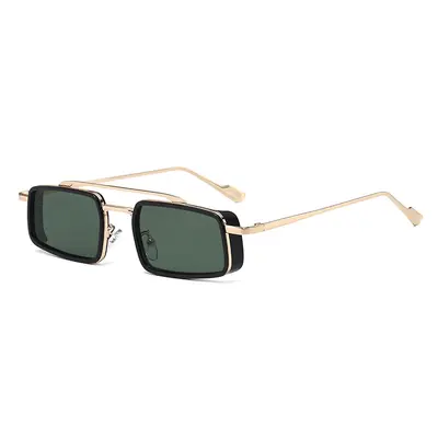 Retro Metal Square Sunglasses, Thick Rim, Unisex - 7