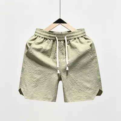 Herren-Sommershorts, einfarbige Sportshorts, feinkariert, Strandshorts