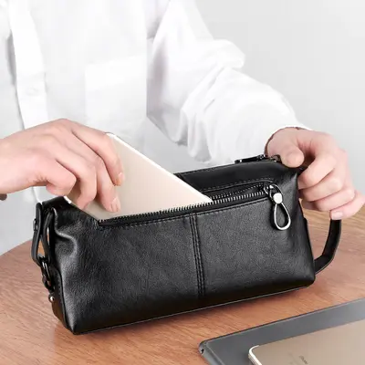 Gedi Kangaroo Men's Clutch Bag, Large Capacity, Soft PU Leather, Model 2001 - 4