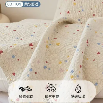 全棉纱布枕巾一对装加大加厚可固定纯棉枕头巾男士防头油枕头垫巾