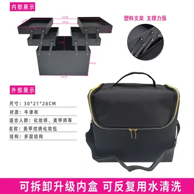 Foldable Large-Capacity Portable Makeup Bag with Multi-Layer Storage - 12