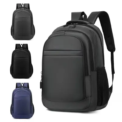 Men's Business Backpack, Plain Color, Laptop Compartment