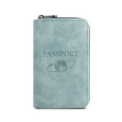 RFID passport holder with zipper for travel