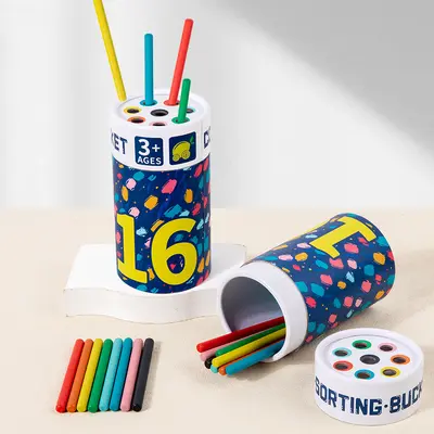 Ahşap renk sıralama oyuncağı, erken eğitim - 4