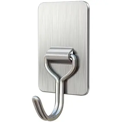 Adhesive Square Wall Hook, No-Drill, Rain-Resistant, Indoor and Outdoor