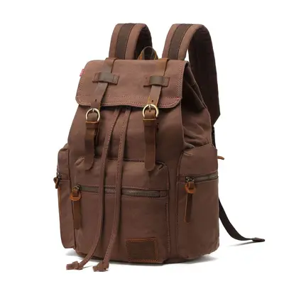 AUGUR Alge Canvas Retro Men's Backpack with Computer Compartment, Student Bag - 3