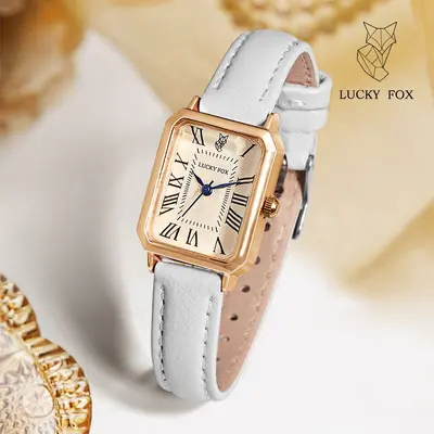 LUCKYFOX retro küçük kadranlı kadın saati yeni spor küçük dikdörtgen saat sade günlük kuvars saat