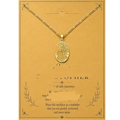 Stainless Steel Gold Medal Pendant Necklace, Unisex