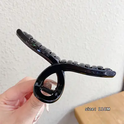 Gelees transparente koreanische Retro-Große einfache Kreuzklipp-Haarspange hinten Haarklammer Hai-Klipp-Haarspange DIY-Basis - 10