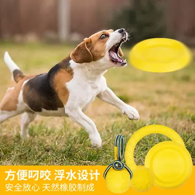 Spot evcil hayvan oyuncak topu köpek yüzen frizbi çekme halkası köpek eğitimi çekme halkası ısırmaya dayanıklı molar evcil hayvan topu halat topu