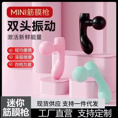 Mini Dual-Head Massage Gun, 4 Vibration Levels, Portable