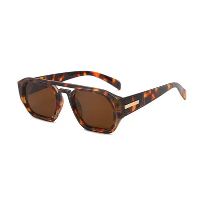 Herren-Pilotensonnenbrille mit Doppelsteg und eckiger Form, europäisch-amerikanischer Stil - 4