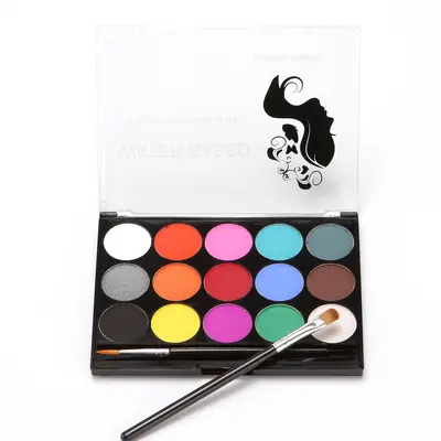 15 Colors Water-Soluble Body Paint Set, Face Painting Pigments, World Cup Fan Supplies