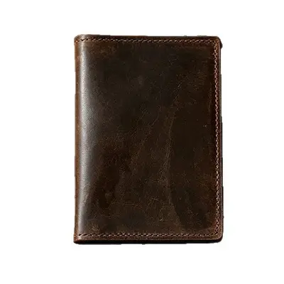 Reisepasshalter aus Crazy-Horse-Leder, Vintage-Design - 6