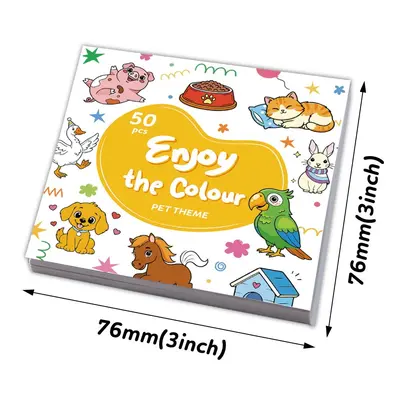 Children's Coloring Book 50 Pages, Portable Mini Cartoon Animals - 12