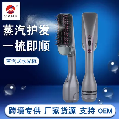 Steam Hot Air Styling Brush, 2-in-1 Straightening and Curling, Dry and Wet Use