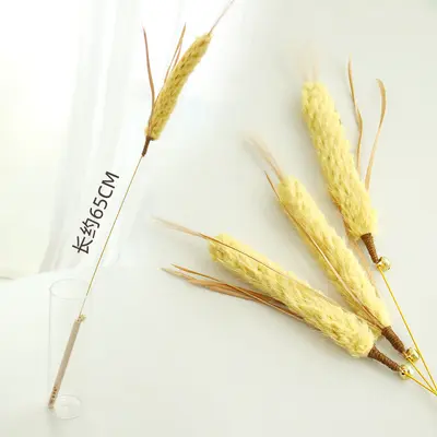 Wheat Ear Cat Teaser Wand with Bell and Chew-Resistant Toy - 4